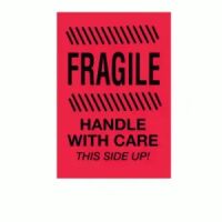 Fluor Red "FRAGILE HANDLE WITH CARE THIS SIDE UP" 