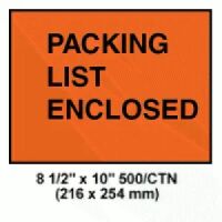 Military Packing List Enclosed Envelopes 8.5 x 10