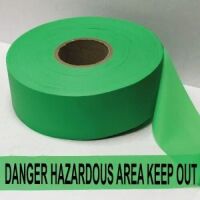 Danger Hazardous Area Keep Out Tape, Fl. Green