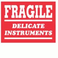 "FRAGILE DELICATE INSTRUMENTS" Label  