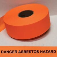 Danger Asbestos Hazard Tape, Fl. Orange