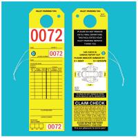 Yellow Valet Tags with Elastic String Attached, 9 1/2" x 2 3/4"
