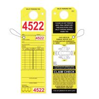 Yellow Valet Tags with Elastic String Attached, 9 1/2\