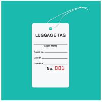 Bag Identification Tags, White Stock, Red Numbers
