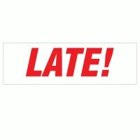 "LATE!" Self Inking Rubber Stamp
