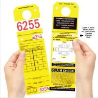 Yellow Parking Claim Tag with Reinforced Hole, 9 1/2\