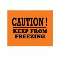 Fl. Orange "CAUTION! KEEP FROM FREEZING" Label   