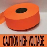 Caution High Voltage Tape, Fl. Orange  
