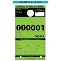 Temporary Paper Parking Permits - Mirror Hang Tags, Fluorescent Colors