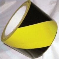 Hazard Warning Tape with Stripes, Black/Yellow  