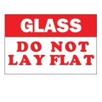"GLASS DO NOT LAY FLAT" Label 