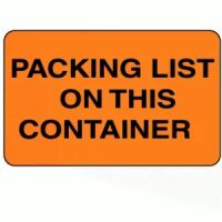 "Packing List On This Container" Label 
