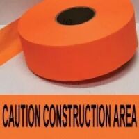 Caution Construction Area Tape, Fl. Orange  