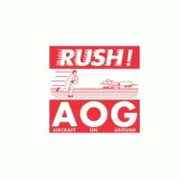 White "Rush Aircraft on Ground" Label 