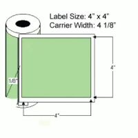 4x4 Fl. Green Thermal Transfer Labels on Roll,Per