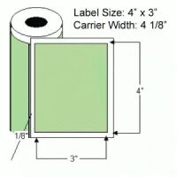 4"x3" Fl. Green Thermal Transfer Labels on Rolls 