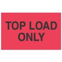 "TOP LOAD ONLY" Fluorescent Red Label 