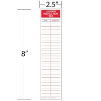 Ladder Inspection Labels, High Visibility Red on White Vinyl