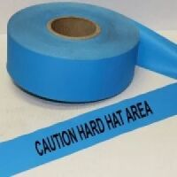 Caution Hard Hat Area Tape, Fl. Blue 