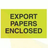 "EXPORT PAPERS ENCLOSED" Label 
