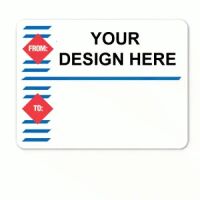 Red & Blue Colored Border Diamond Label (LLML-9)