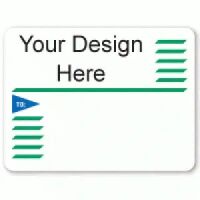 Green & Blue Colored Border Arrow Label (ML-10)