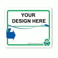 Blue Colored Arrow & Green Border Label (RML-16)