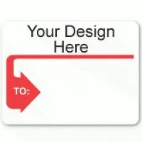 Solid Red Colored Border Arrow Label (ML-12)