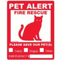 Pet Window Decal:Pet Alert, Cat Fire Rescue Label