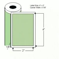 4"x2" Fl. Green Thermal Transfer Labels on Rolls