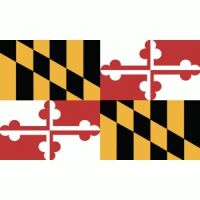 Maryland Flag with Pole Hem & Gold Fringes