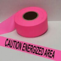 Caution Energized Area Tape, Fl. Pink      