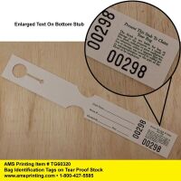 Bag Identification Tags, Tear Proof Stock