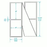 4"x6" Blue Thermal Transfer Labels Fanfolded  