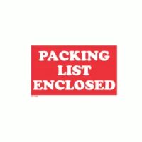 "Packing List Enclosed" Label 