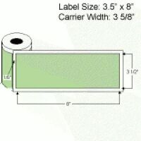 3.5" x 8" Thermal Transfer Labels on Rolls, Perf 