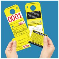 Yellow Parking Claim Tag with Reinforced Hole, 9 1/2\