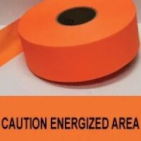 Caution Energized Area Tape, Fl. Orange  
