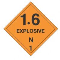 "EXPLOSIVE 1.6 N" - D.O.T. Label 