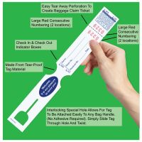 Bag Claim Tags-Blue ink, Tear Proof Stock