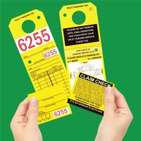 Yellow Parking Claim Tag with Reinforced Hole, 9 1/2\