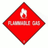 "FLAMMABLE GAS 2" - D.O.T. Label   