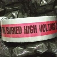 Caution Buried High Voltage Line Below- Black/Red