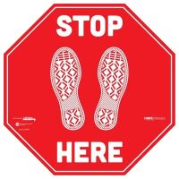 Social Distance Octagon Stop Sign Shaped Decals