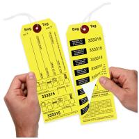 Yellow Bag Identification Tags, Manifold Construction with 8 Labels