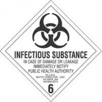 "INFECTIOUS SUBSTANCE 6" - D.O.T. Label 