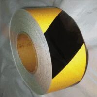 Reflective Tape, Black & Yellow Stripes, Left 