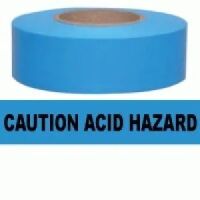 Caution Acid Hazard Tape (Fluorescent Blue)     