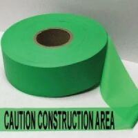 Caution Construction Area Tape, Fl. Green    