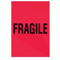 Red Fluorescent "FRAGILE" Label   
